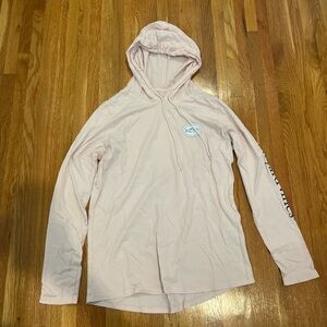 Vineyard Vines Pink Hooded Shirt with Logo